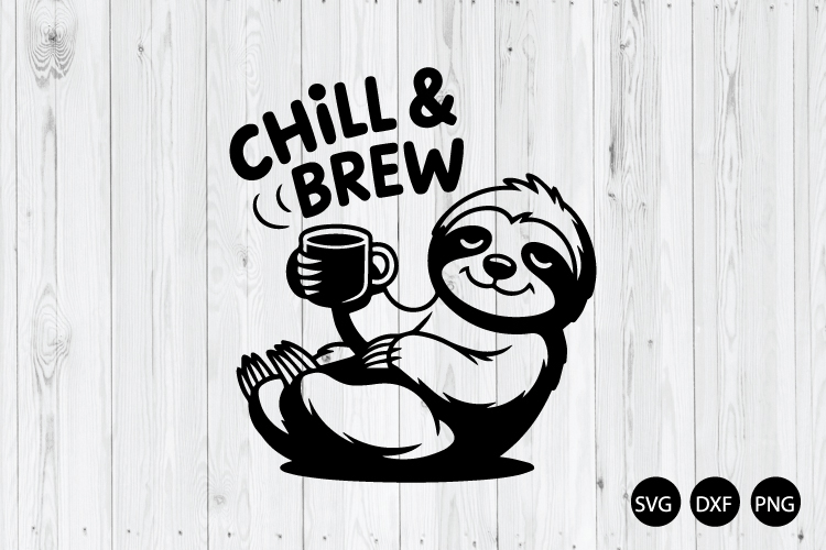 Chill and Brew SVG, Funny Raccoon SVG, Funny Animal SVG