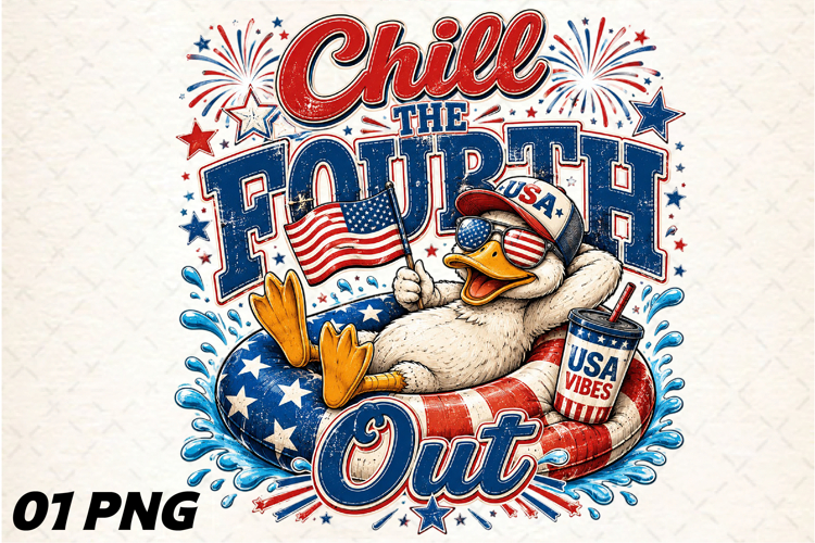 Chill Duck USA Float PNG Clipart