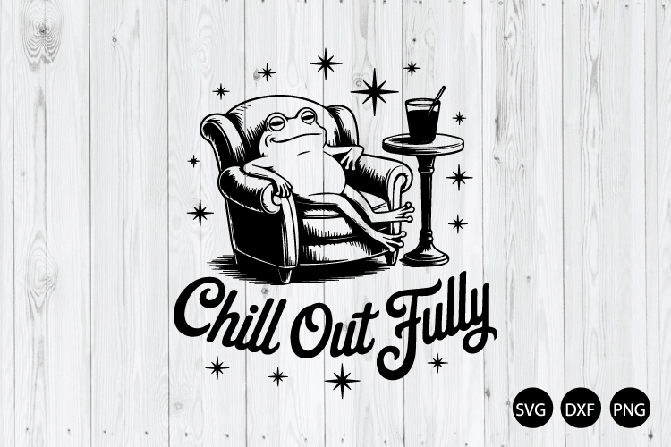 Chill out Fully SVG, Summer Frog SVG, Relax Vibes SVG