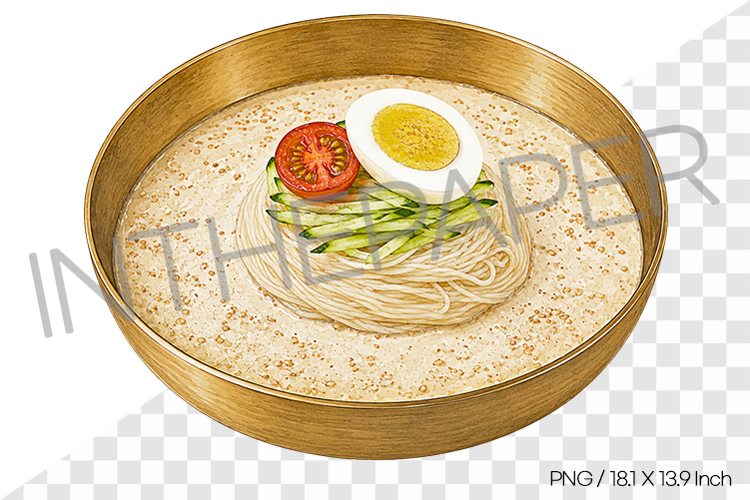 Chilled Soy Milk Noodle PNG Watercolor Clipart korean food