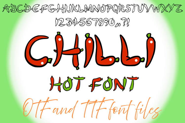 Chilli Chili Spice Typeface Lettering ABC Text Font OTF TTF