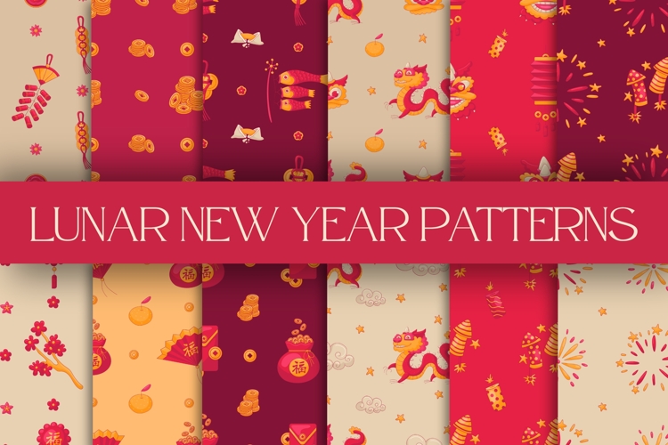 Lucky Symbols Lunar New Year Patterns