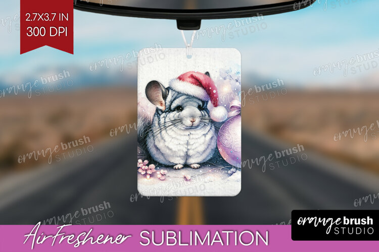 Chinchilla Pastel Christmas Air Freshener PNG Coquette Xmas example image 1