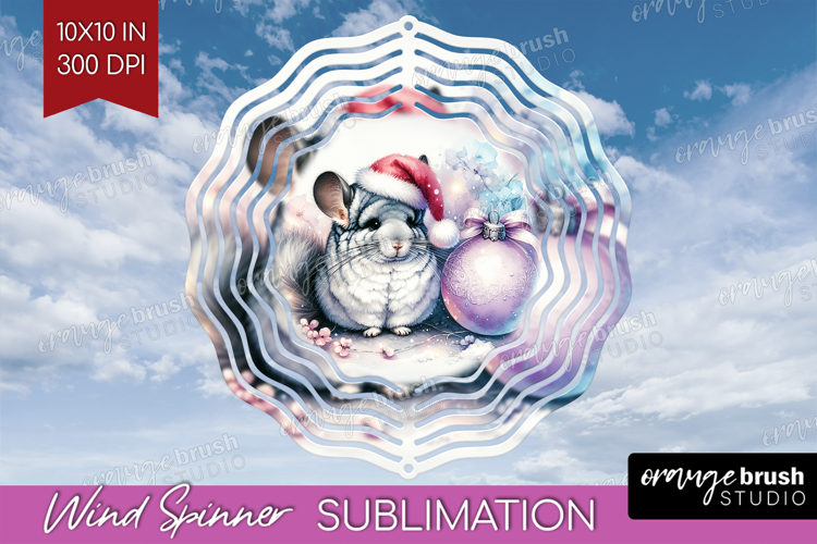 Chinchilla Pastel Christmas Wind Spinner Sublimation PNG