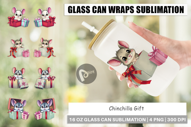 Glass Can Chinchilla Gift
