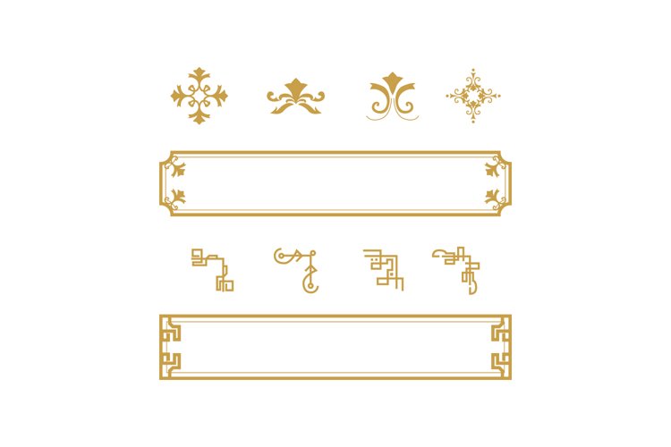 Chinese border vector corner flower classical concept