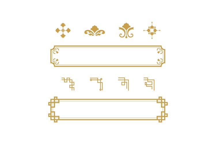 Chinese border vector corner flower classical design