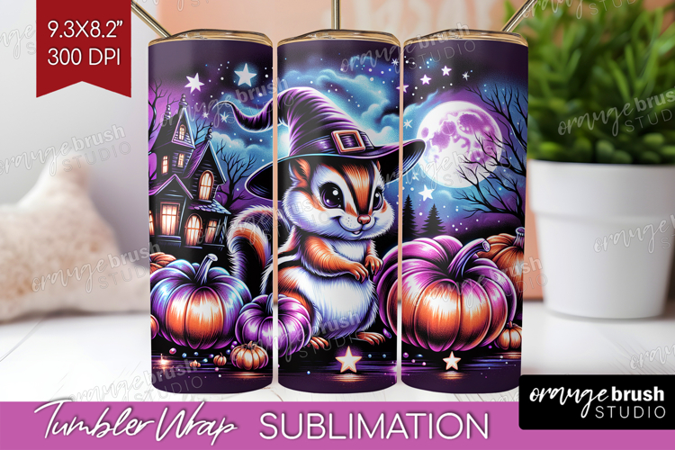 Chipmunk Halloween Tumbler Wrap Cute Animal Tumbler PNG