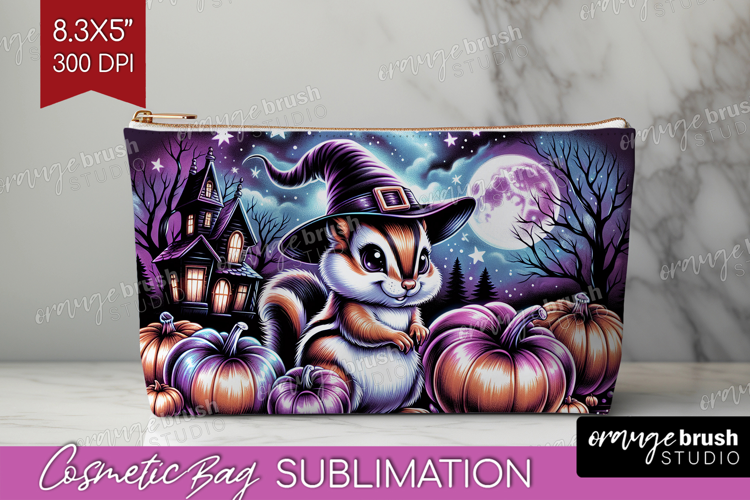 Chipmunk Halloween Cosmetic Bag Cute Animal Makeup Bag PNG