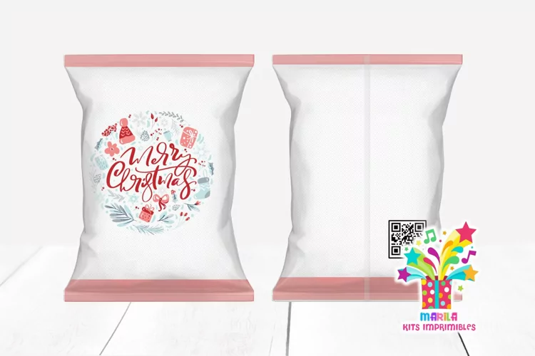 Merry Christmas Chip Bag Design #12 - Printable file