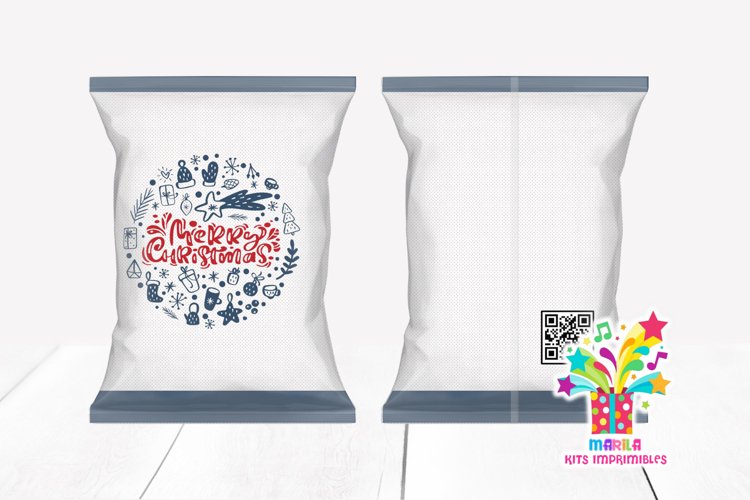 Merry Christmas Chip Bag Design #13 - Printable file example image 1