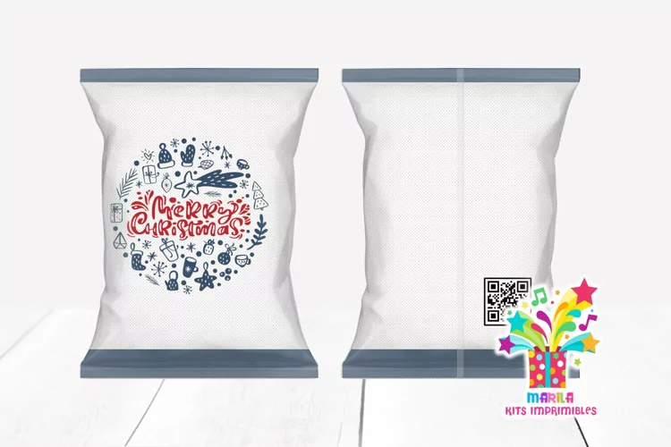 Merry Christmas Chip Bag Design #13 - Printable file