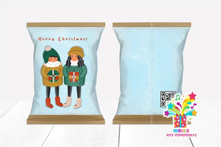 Merry Christmas Chip Bag Design #15 - Printable file