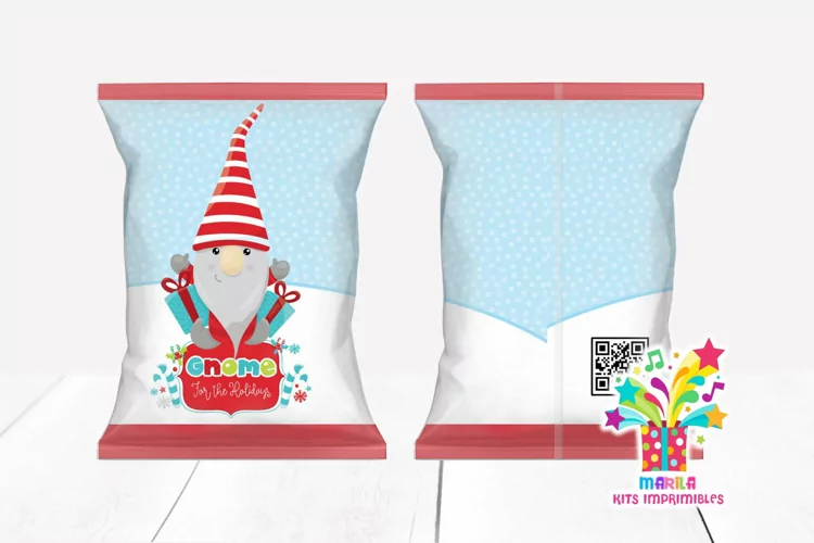 Merry Christmas Chip Bag Design #20 - gnome Chip Bag