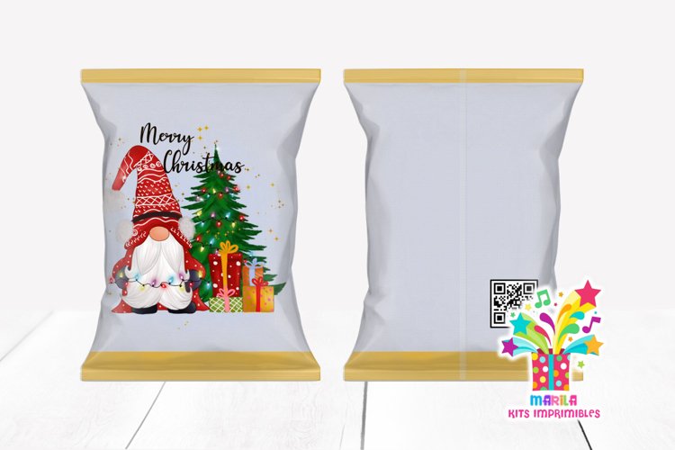 Merry Christmas Chip Bag Design #21 - gnome Chip Bag example image 1