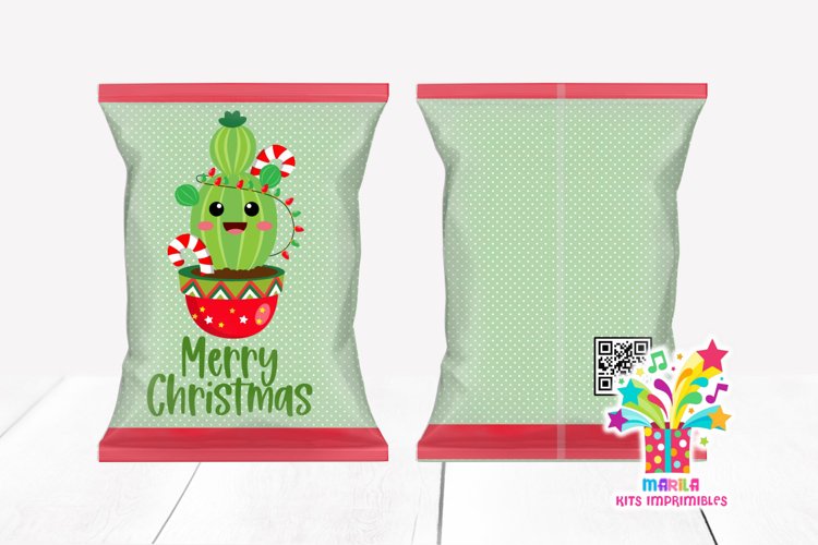 Christmas Chip Bag #26 / Christmas cactus chip bag example image 1