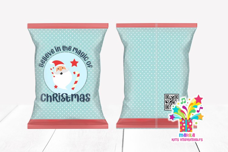Merry Christmas Chip Bag Design #3 / Santa chip bag example image 1