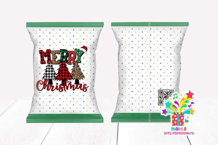 Merry Christmas Chip Bag Design #8 / Christmas tree chip bag example image 1