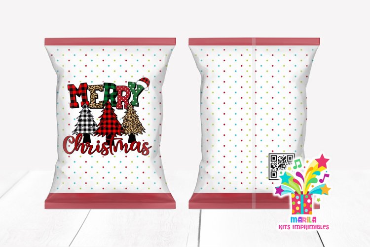 Merry Christmas Chip Bag Design #9 / Christmas tree chip bag example image 1