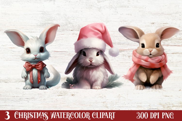 Chirstmas Bunnies Clipart , Chirstmas Bunnies Clipart,