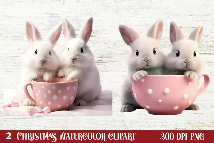 Chirstmas Bunnies Clipart , Chirstmas Bunnies Clipart,