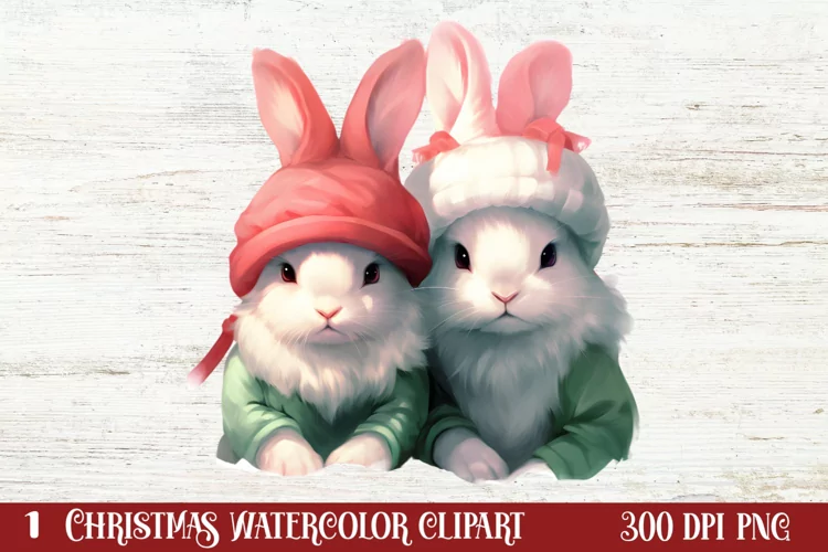 Chirstmas Bunnies Clipart , Chirstmas Bunnies Clipart,
