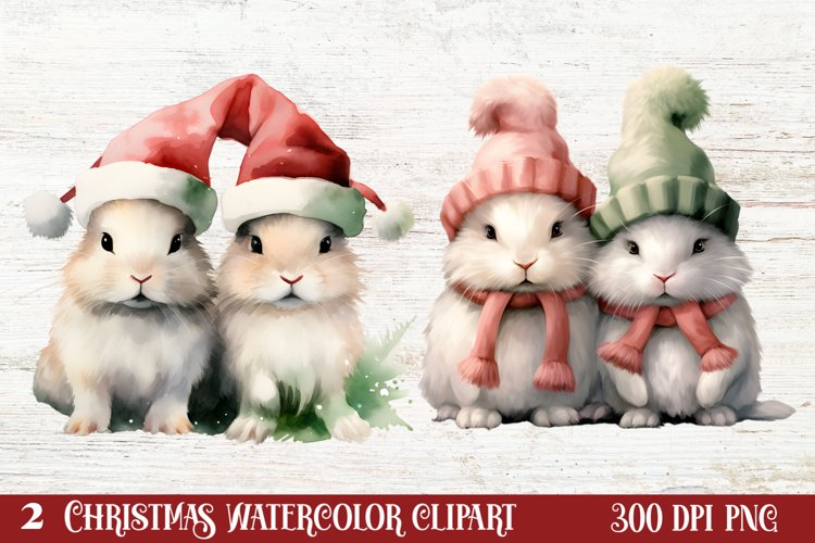 Chirstmas Bunnies Clipart , Chirstmas Bunnies Clipart,