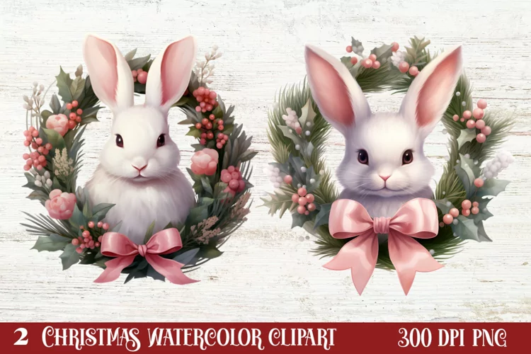 Chirstmas Bunnies Clipart , Chirstmas Bunnies Clipart,