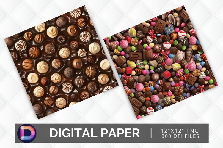 Chocolate Candy Digital Paper