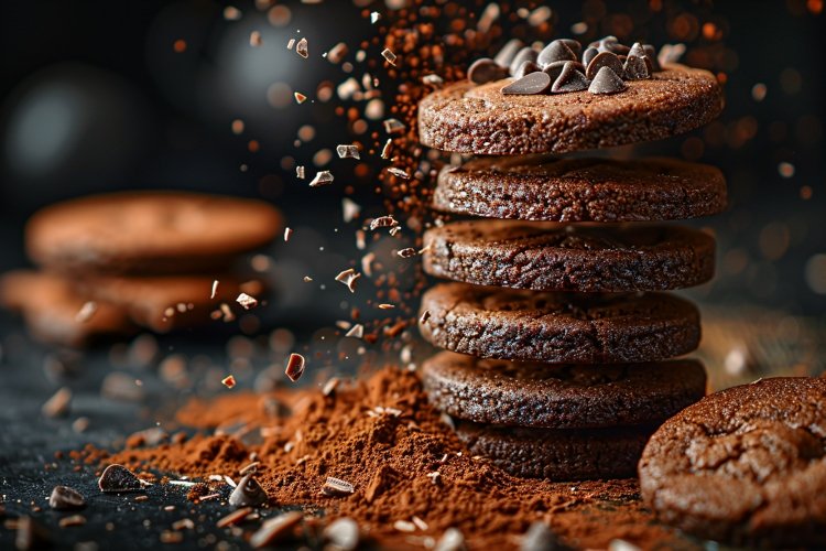 Floating Chocolate Chip Cookies Stacked 3705269 
