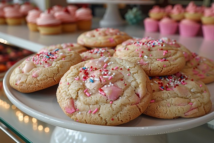 Cookies with chocolate chips Heap on a plate