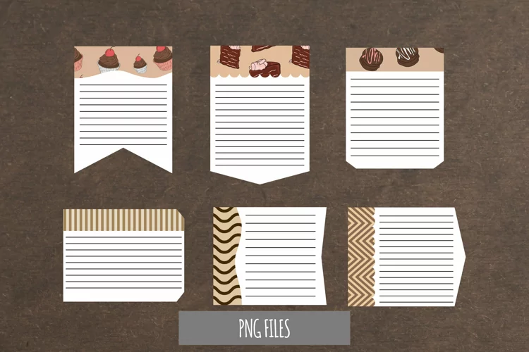 Chocolate Food with Vintage Seamless Shaped Journaling Page