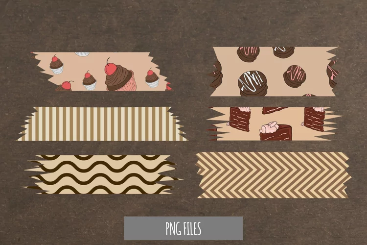 Chocolate Food with Vintage Color Seamless Pattern Tape