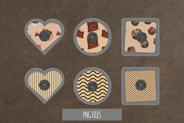 Chocolate Food with Vintage Color Seamless Pattern Button