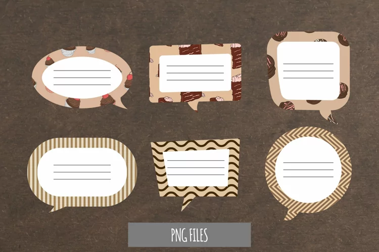 Chocolate Food with Vintage Seamless Pattern Speech Bubble