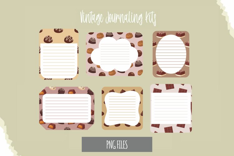 Chocolate Food with Vintage Seamless Shaped Journaling Page