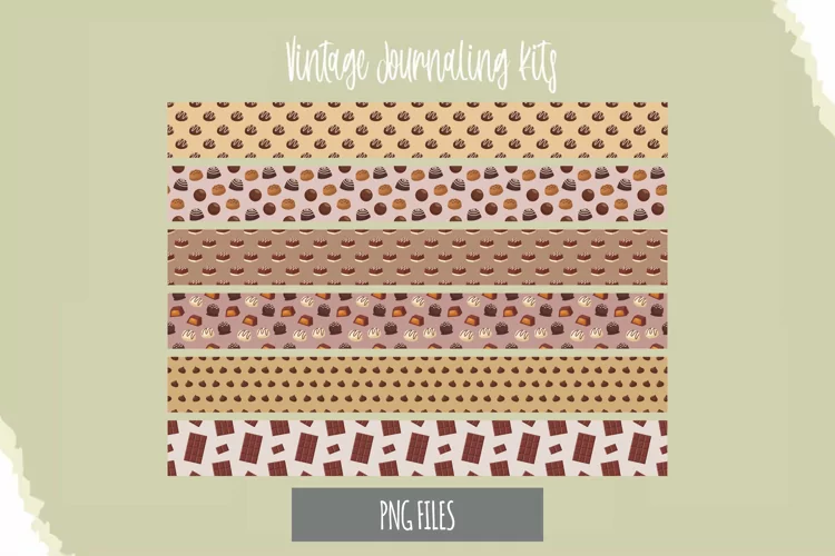 Chocolate Food with Vintage Color Seamless Pattern Stripe