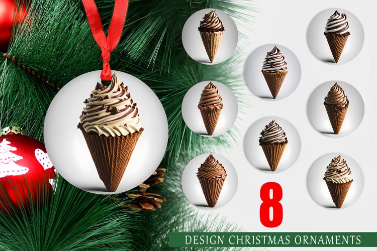 Christmas Ornaments Chocolate Ice Cream