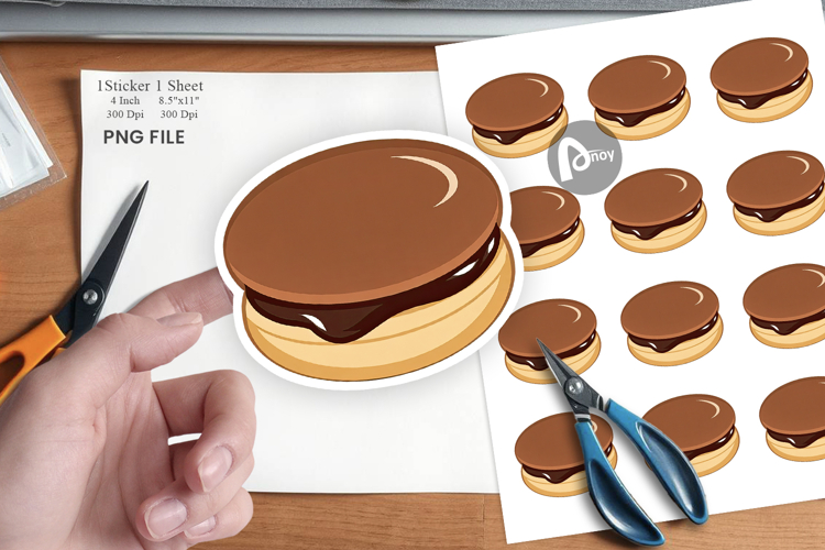 Chocolate Macaron Sticker