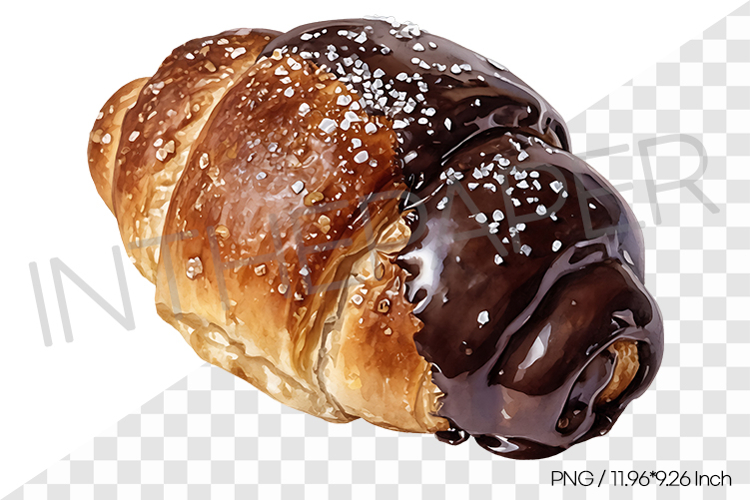 Chocolate Salt Bread PNG Clipart Dessert Watercolor Illust