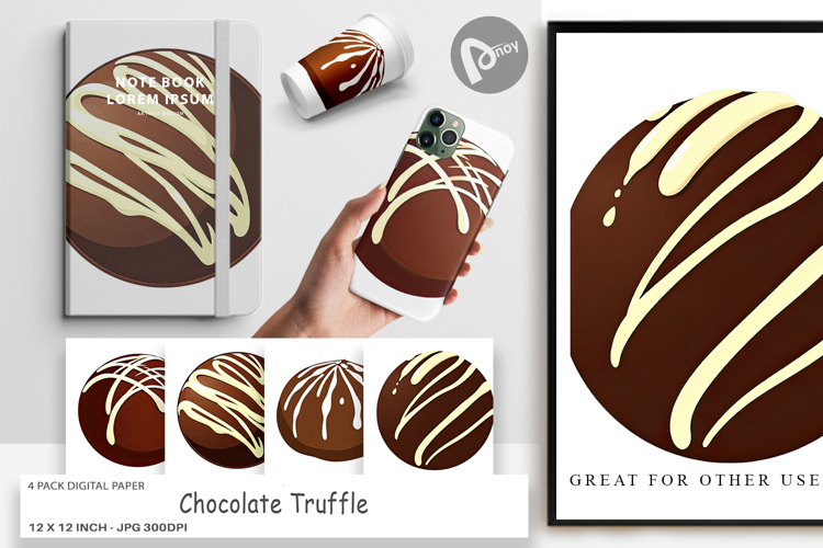 Digital Paper Chocolate Truffle