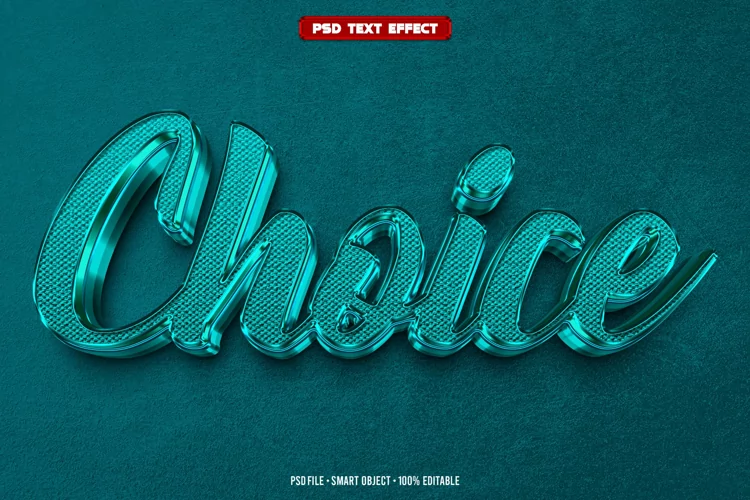 Choice 3D editable text effect