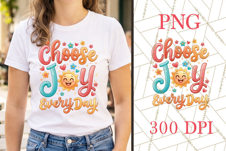 Choose Joy Every Day PNG Inspirational Quote example image 1
