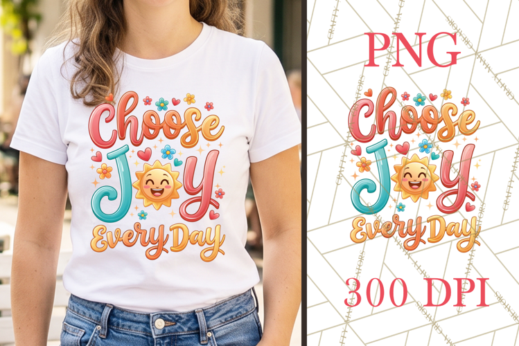Choose Joy Every Day PNG Inspirational Quote