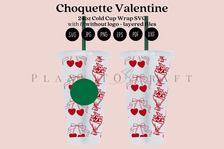 Choquette Valentine 24oz Cold Cup Tumbler Wrap SVG