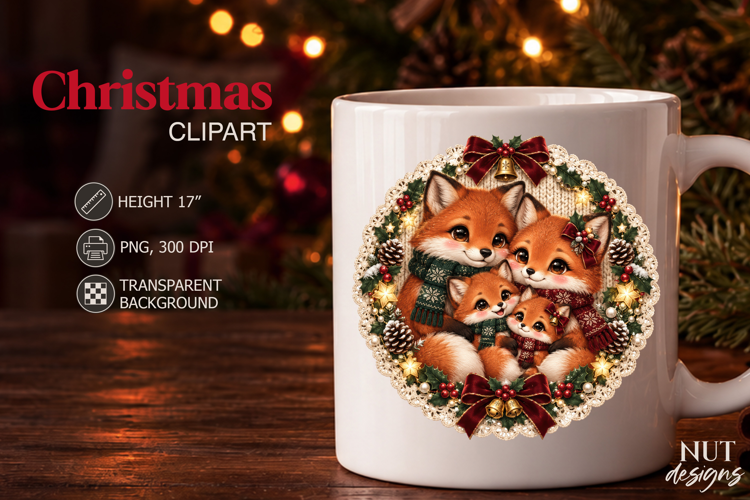 Christmas Fox Family Clipart Clipart Family animals