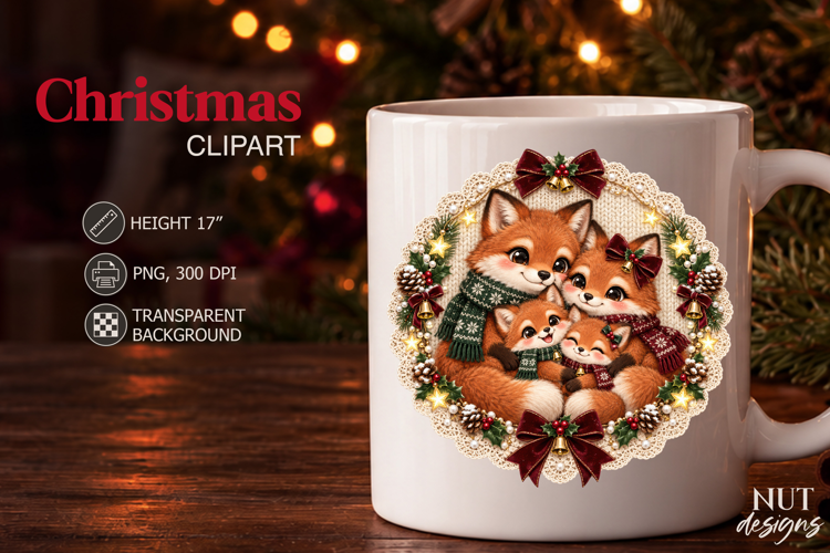 Christmas Fox Family Clipart Clipart Family animals