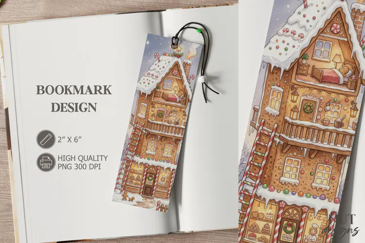 Christmas Gingerbread House Bookmark festive storybook