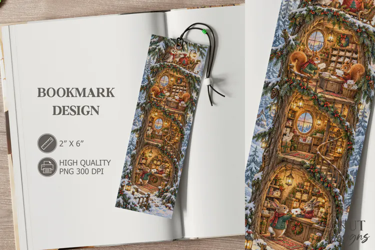 Christmas Woodland Post Office Bookmark festive storybook
