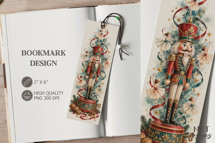 Christmas Nutcracker Ballet Bookmark festive storybook example image 1